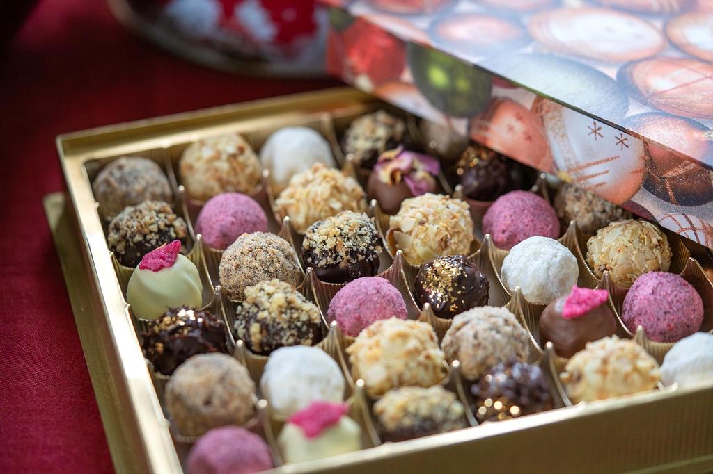 Beautifully packaged gift box of assorted sweets